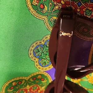 Yves Saint Laurent Brown Sunglasses with Gold YSL Logo